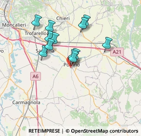 Mappa Via Gen. Giuseppe Thaon di Revel, 10046 Poirino TO, Italia (6.15917)