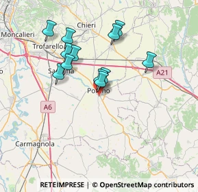 Mappa Via Ternavasso, 10046 Poirino TO, Italia (6.32417)