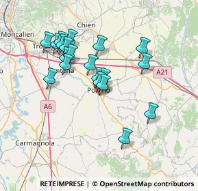 Mappa Via Ternavasso, 10046 Poirino TO, Italia (6.588)