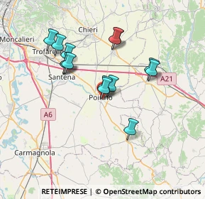 Mappa Via Baldassarre Brossa, 10046 Poirino TO, Italia (6.32143)