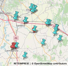 Mappa Via Baldassarre Brossa, 10046 Poirino TO, Italia (9.152)