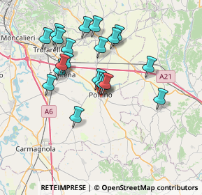 Mappa Via Pralormo, 10046 Poirino TO, Italia (6.8635)