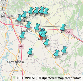 Mappa Via Paolo Panizza, 10046 Poirino TO, Italia (7.00889)