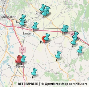 Mappa Via Paolo Panizza, 10046 Poirino TO, Italia (9.173)