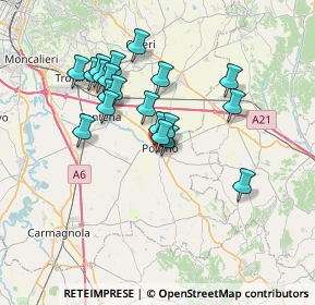 Mappa Via Paolo Panizza, 10046 Poirino TO, Italia (6.264)