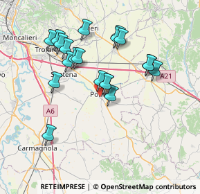 Mappa Via Paolo Panizza, 10046 Poirino TO, Italia (6.8425)