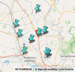 Mappa Via S. Sperate, 09023 Monastir CA, Italia (7.3565)