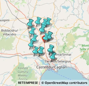 Mappa Via G. Garibaldi, 09023 Monastir CA, Italia (10.4335)