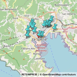 Mappa Vicolo delle Mura, 19121 La Spezia SP, Italia (1.33588)