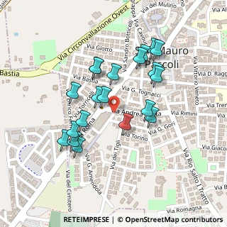 Mappa Via Andrea Costa, 47030 San Mauro Pascoli FC, Italia (0.213)