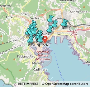 Mappa Passeggiata Costantino Morin, 19121 La Spezia SP, Italia (1.2785)