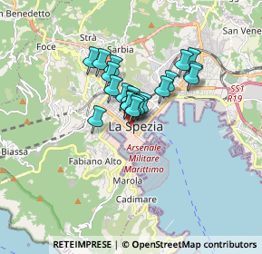 Mappa Piazza Cesare Battisti, 19121 La Spezia SP, Italia (1.088)