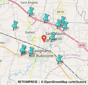 Mappa 47039 Savignano sul Rubicone FC, Italia (2.06545)
