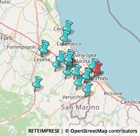 Mappa 47039 Savignano sul Rubicone FC, Italia (9.45263)