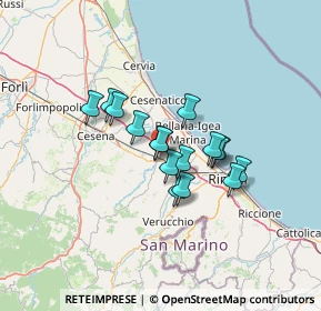 Mappa 47039 Savignano sul Rubicone FC, Italia (9.47438)