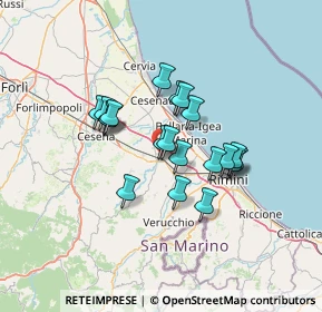Mappa 47039 Savignano sul Rubicone FC, Italia (10.4775)