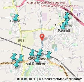 Mappa 47039 Savignano sul Rubicone FC, Italia (1.30167)