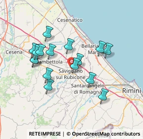 Mappa 47039 Savignano sul Rubicone FC, Italia (6.6625)