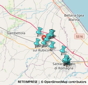 Mappa 47039 Savignano sul Rubicone FC, Italia (3.00571)