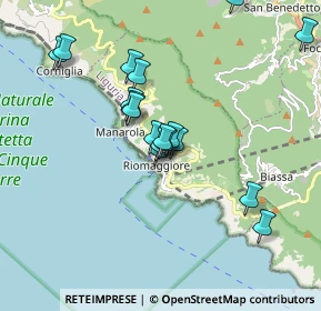 Mappa Via De Gasperi, 19017 Riomaggiore SP, Italia (1.9375)