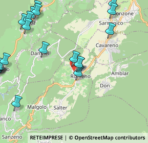 Mappa Via della Palustella, 38010 Romeno TN, Italia (2.789)