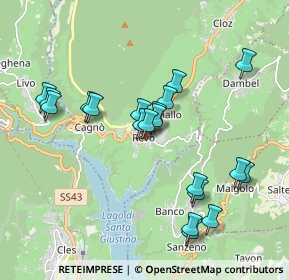 Mappa Via Santo Stefano, 38010 Revò TN, Italia (1.8095)