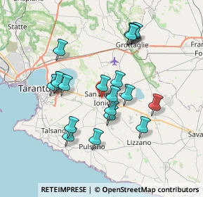 Mappa Via Ugo Foscolo, 74027 San Giorgio Ionico TA, Italia (7.1315)