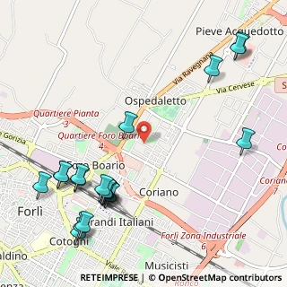 Mappa Via G. Pacchioni, 47122 Forlì FC, Italia (1.388)