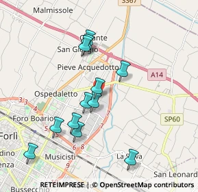 Mappa Via Fiume Ronco, 47122 Forlì FC, Italia (1.82917)