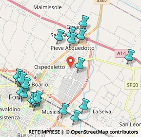 Mappa Via Schiaparelli Virginio G., 47122 Forlì FC, Italia (2.575)
