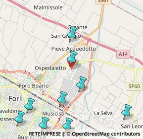 Mappa Via Schiaparelli Virginio G., 47122 Forlì FC, Italia (3.12364)