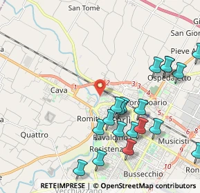 Mappa Via Isonzo, 47122 Forlì FC, Italia (2.523)