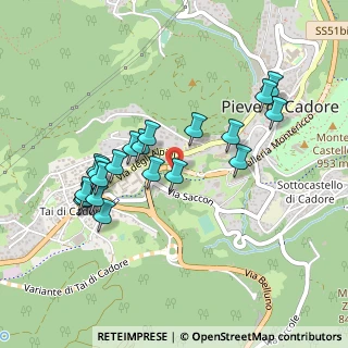 Mappa Lunga Via delle Dolomiti, 32044 Pieve di Cadore BL, Italia (0.441)
