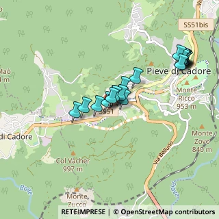 Mappa Via F. Coletti, 32044 Pieve di Cadore BL, Italia (0.8515)
