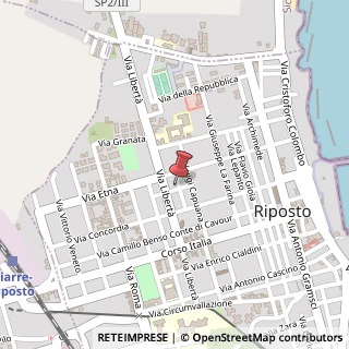 Mappa Via toselli 11, 95018 Riposto, Catania (Sicilia)