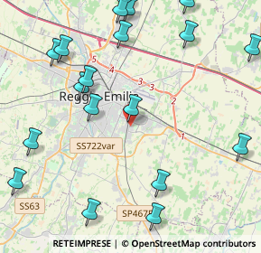 Mappa Via Marino Mazzacurati, 42122 Reggio nell'Emilia RE, Italia (5.6965)