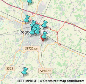 Mappa Via Marino Mazzacurati, 42122 Reggio nell'Emilia RE, Italia (3.15833)