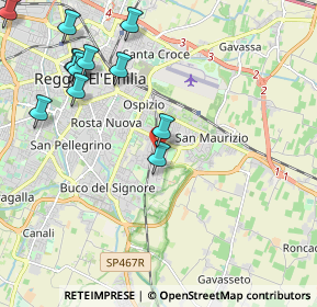 Mappa Via Marino Mazzacurati, 42122 Reggio nell'Emilia RE, Italia (2.5425)