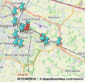 Mappa Via P. e. M. Curie, 42122 San Maurizio RE, Italia (2.13154)