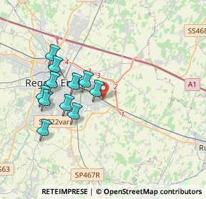 Mappa 42122 Reggio nell'Emilia RE, Italia (3.61909)