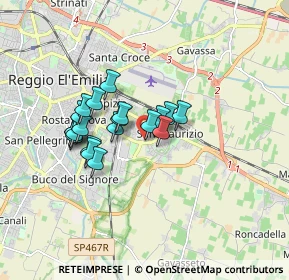 Mappa Via Alberto Ferioli, 42122 San Maurizio RE, Italia (1.3335)