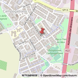 Mappa Via Bonaccini, 45, 41011 Campogalliano, Modena (Emilia Romagna)
