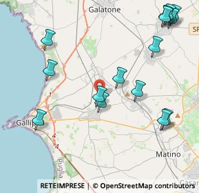 Mappa Sannicola - Alezio Road, 73011 Alezio LE, Italia (5.472)