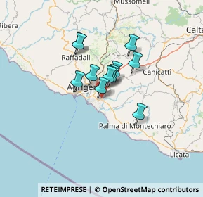 Mappa Via Vittorio de Sica, 92100 Villaggio Mosè AG, Italia (9.6975)