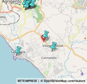 Mappa Via dei Fiumi, 92100 Villaggio Mosè AG, Italia (3.497)