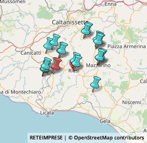 Mappa Via Vespri, 93016 Riesi CL, Italia (12.1235)