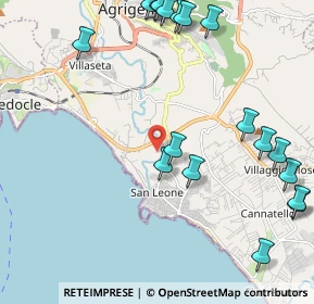 Mappa Contrada Maddalusa, 92100 Villaggio Mosè AG, Italia (3.09444)