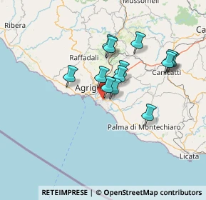 Mappa Agrigento, 92100 Villaggio Mosè AG, Italia (12.95077)