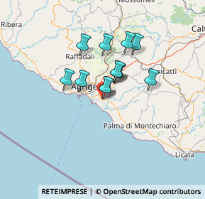 Mappa Via Lombardia, 92100 Villaggio Mosè AG, Italia (10.37083)