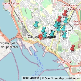 Mappa Via del Mercato Vecchio, 09124 Cagliari CA, Italia (1.09571)